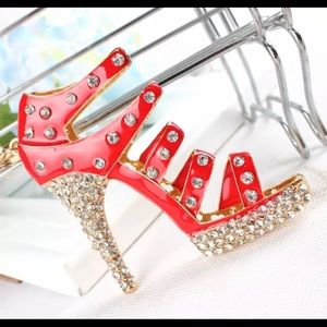 Red High Heel Handbag Keychain Charm